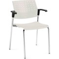 Gec Global„¢ Stacking Chair with Arms - Plastic - Ivory Clouds - Sonic Series 6513CH-IVC